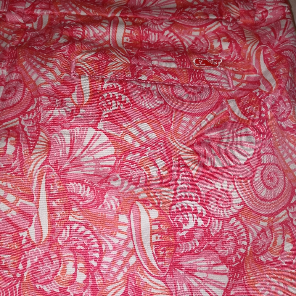 VINEYARD VINES Preppy Pink & White Seashell Shorts - GIRL Size 14 - Picture 3 of 4